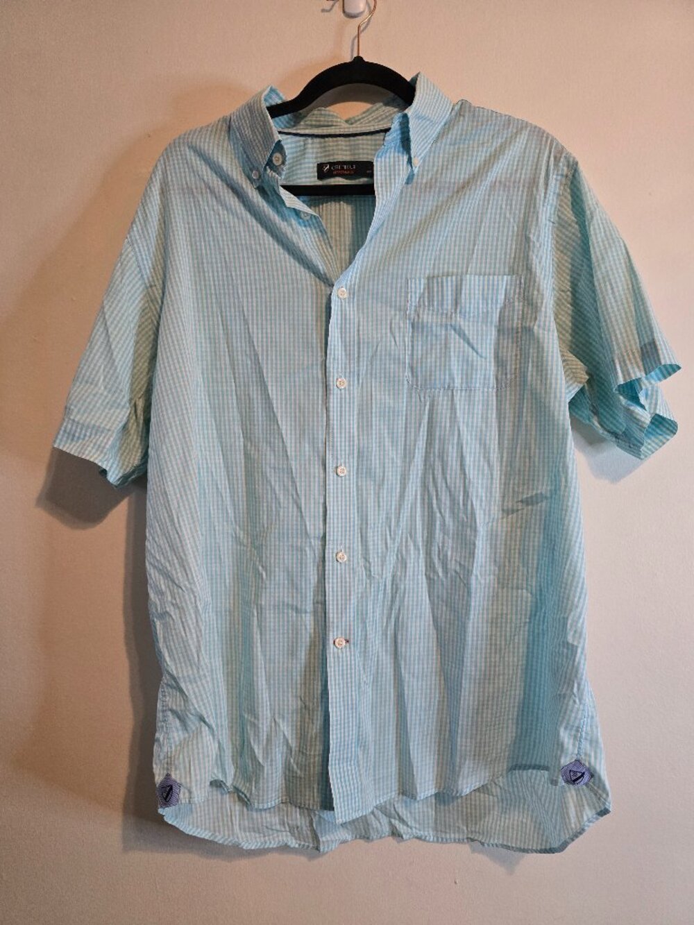Men's Cremieux Performance Button Down Short Sleeved Shirt -  Size Large